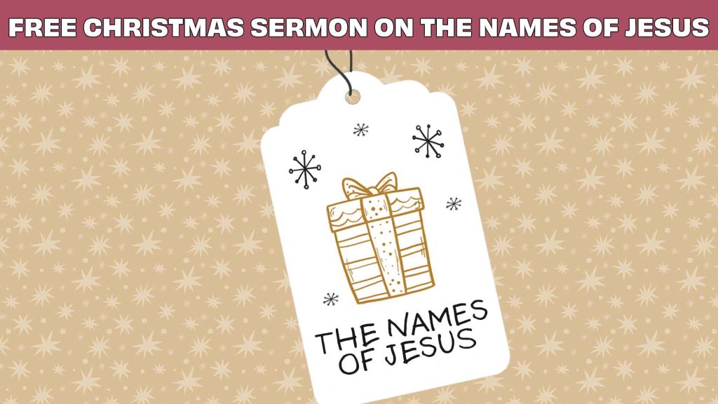 Sermon on the Names of Jesus Image: Mockup of our primary graphic - a Christmas tag with Jesus's name on it