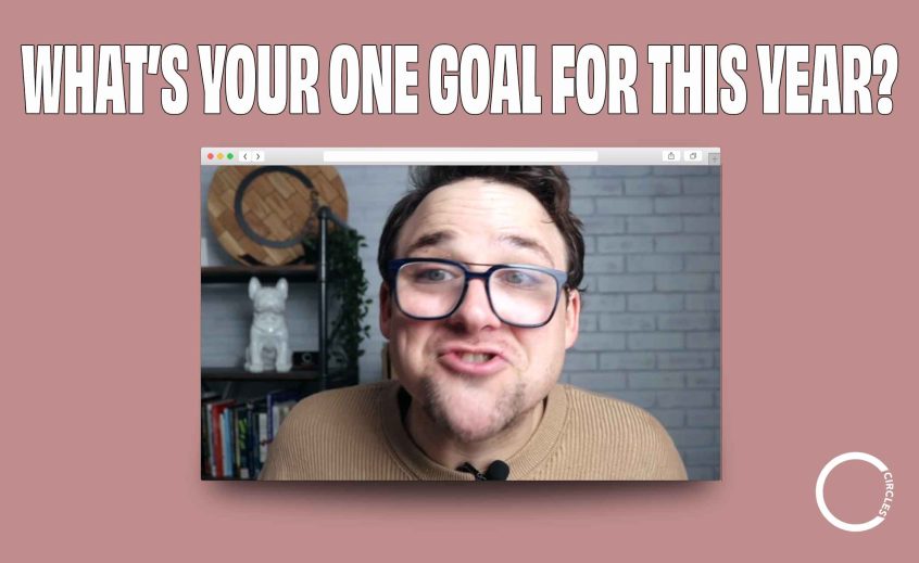 Top Text Reads: What's your one goal for the year? The image features a pastor teaching on goal setting from our bible study video on goals in the church.